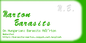 marton barasits business card